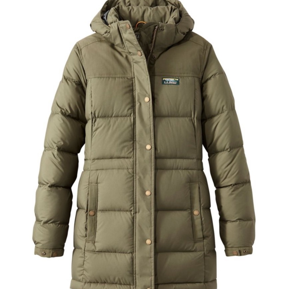 L.L.Bean Women's Mountain Classic Down Parka Kelp Green